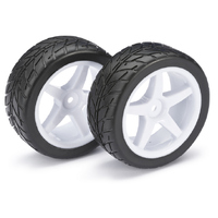 Absima Wheel Set Buggy "5 Spoke / Street" front white 1:10 (2)