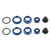 FT 10 mm Shock Caps and Collars, blue aluminum