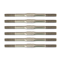 RC10B6.1 FT Titanium Turnbuckle Set, 3x48 mm/1.875 in, silver