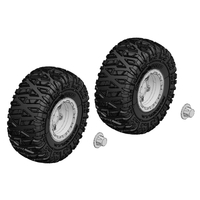 Team Corally - Tire and Rim Set - Truck - Chrome Rims - 1 Pair