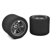 Team Corally - Attack foam tires - 1/8 Circuit - 35 shore - Rear - 76mm - Carbon rims - 2 pcs