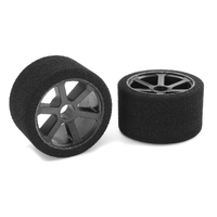 Team Corally - Attack foam tires - 1/12 Circuit - 30 shore Pink - Front - Carbon rims - 2 pcs