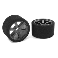 Team Corally - Attack foam tires - 1/12 Circuit - 32 shore Magenta - Front - Carbon rims - 2 pcs