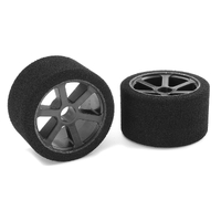 Team Corally - Attack foam tires - 1/12 Circuit - 35 shore Double Pink - Front - Carbon rims - 2 pcs