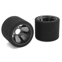 Team Corally - Attack foam tires - 1/12 Circuit - 30 shore Pink - Rear - Carbon rims - 2 pcs