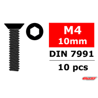 Team Corally - Steel Screws M4 x 10mm - Hex Flat Head - 10 pcs