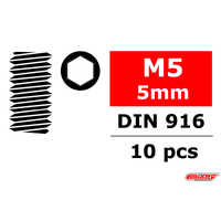 Team Corally - Steel Set Screws M5 x 5mm - Hex - 10 pcs