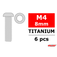 Team Corally - Titanium Screws M4 x 8mm - Hex Button Head - 6 pcs