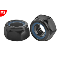 Team Corally - Steel Nylstop Nut M2 - Black Coated - 10 pcs