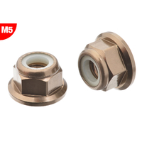 Team Corally - Aluminium Nylstop Nut - M5 - Flanged - Gun Metal - 10 pcs