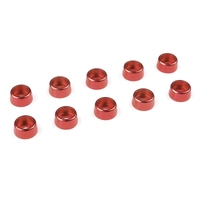 Team Corally - Aluminium Washer - for M3 Socket Head Screws - OD=8mm - Red - 10 pcs