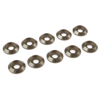 Team Corally - Aluminium Washer - for M4 Button Head Screws - OD=12mm - Gun Metal - 10 pcs