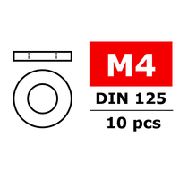 Team Corally - Washer M4 - Galvanized Steel - 10 pcs
