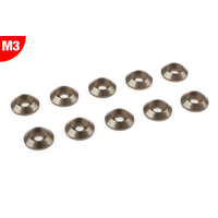 Team Corally - Aluminium Washer - for M3 Button Head Screws - OD=10mm - Gun Metal - 10 pcs
