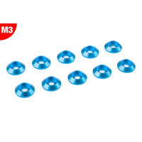 Team Corally - Aluminium Washer - for M3 Button Head Screws - OD=10mm - Blue - 10 pcs