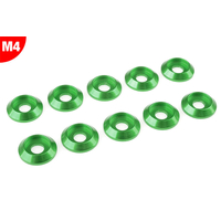 Team Corally - Aluminium Washer - for M4 Button Head Screws - OD=12mm - Green - 10 pcs