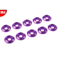 Team Corally - Aluminium Washer - for M4 Button Head Screws - OD=12mm - Purple - 10 pcs