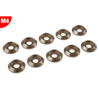 Team Corally - Aluminium Washer - for M4 Button Head Screws - OD=12mm - Gun Metal - 10 pcs