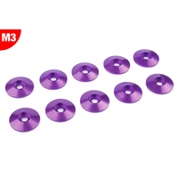 Team Corally - Aluminium Washer - for M3 Button Head Screws - OD=15mm - Purple - 10 pcs