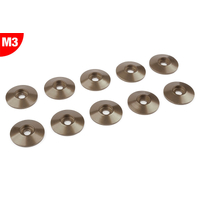 Team Corally - Aluminium Washer - for M3 Button Head Screws - OD=15mm - Gun Metal - 10 pcs