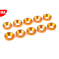 Team Corally - Aluminium Washer - for M4 Flat Head Screws - OD=10mm - Gold - 10 pcs