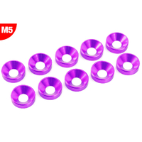 Team Corally - Aluminium Washer - for M5 Flat Head Screws - OD=12mm - Purple - 10 pcs