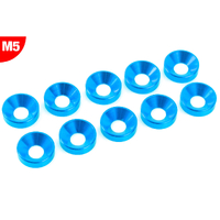 Team Corally - Aluminium Washer - for M5 Flat Head Screws - OD=12mm - Blue - 10 pcs