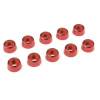 Team Corally - Aluminium Washer - for M4 Socket Head Screws - OD=10mm - Red - 10 pcs