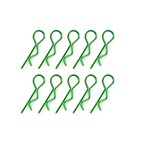 Team Corally - Body Clips - 45° Bent - Small - Green - 10 pcs