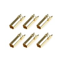 ####Team Corally - Bullit Connector 5.0mm - Female - Gold Plated - Ultra Low Resistance  - 6 pcs