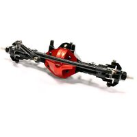 Complete Billet Machined T3 Front Axle for SCX-10, Dingo, Honcho & Jeep C25063BLACKRED