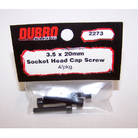 DUBRO 2273 3.5MM X 20 SOCKET-HEAD CAP SCREWS (4 PCS/PACK)
