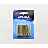 1.5V AA Alkaline Battery SOLD AS 4 per pack. 12packs per box.
