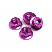 HB Wheel Nut M4 Serrated (Purple/4pcs)