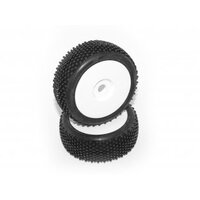 HB KHAOS Mounted Tire (Pink/White Wheel/ 1/8 Buggy/2pcs)