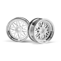 HPI HRE C90 Wheel 26mm Chrome/White (2pcs) 6mm Offset