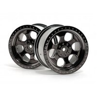 HPI 6 Spoke Wheel Black Chrome (83x56mm/2pcs/14mm)
