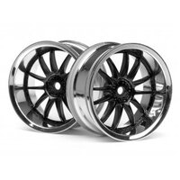 HPI Work XSA 02C Wheel 26mm Chrome/Black (2pcs) 6mm Offset