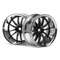 HPI Work XSA 02C Wheel 26mm Chrome/Black (2pcs) 9mm Offset