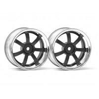 HPI Rays Gram Lights 57S-Pro Wheel Chrome/Gunmetal (2pcs) 6mm O