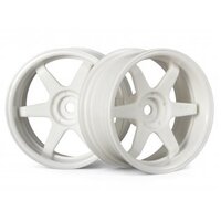 HPI TE37 Wheel 26mm White (6mm Offset)