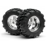 HPI Mounted GT Tire S Compound on GT5 Wheel Chrome (2pcs)