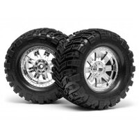 HPI Mounted Super Mudders Tire 165x88mm on Ringz Wheel Shiny Ch