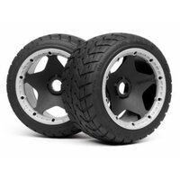 HPI Mounted Tarmac Buster Rib Tire M Compound (Rear)