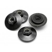 HPI Flanged Lock Nut M5x8mm (Black/4pcs)