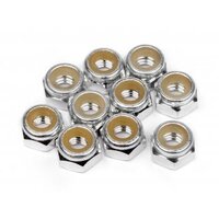 HPI Aluminium Lock Nut M4 (Silver/10pcs)