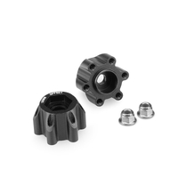 Tribute wheel, aluminum 12mm hex wheel adaptor, black anodized - 18mm offset - 2pc.