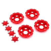 JConcepts "Tracker" Monster Truck Wheel Mock Beadlock Rings (Red) (4)