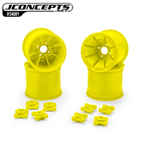 JConcepts Pioneer - RC10T 2.2" Rear Wheel Yellow Fits – RC10T, T2, RC10GT, T3, T4   Includes adaptors for 1/4" and 3/16” axle combo