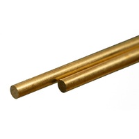K&S 8167 SOLID BRASS ROD (12IN LENGTHS) .114 (2 RODS PER CARD)